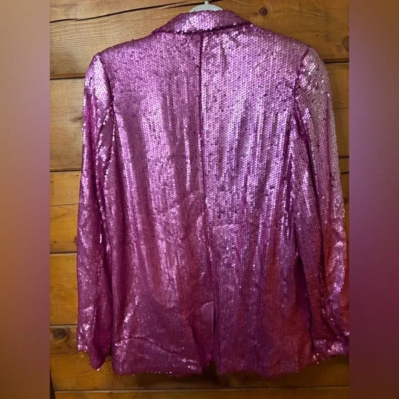 ❤️ NWT TCEC Showstopper Pink Sequin blazer Jacket size medium Valentine’s - Picture 11 of 11